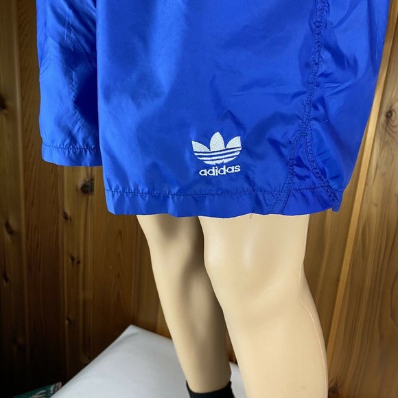 VTG 80s Adidas Track High Shorts Men's Size Large Solid Blue Trifold Polyester - Picture 4 of 10